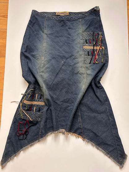 Vintage maxi dark fairy denim skirt size L
