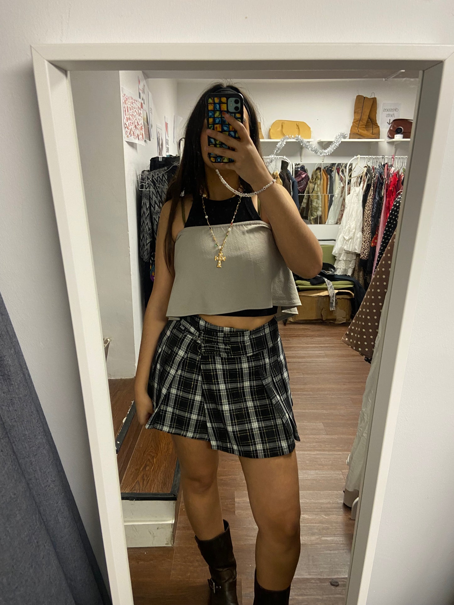 Adorable plaid mini skirt size 36