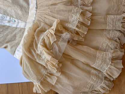 Beige vintage lace coquette dress size XS