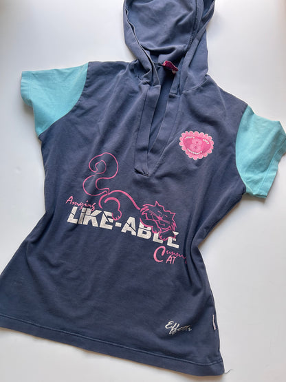 Graphic tshirt with hood detail size S