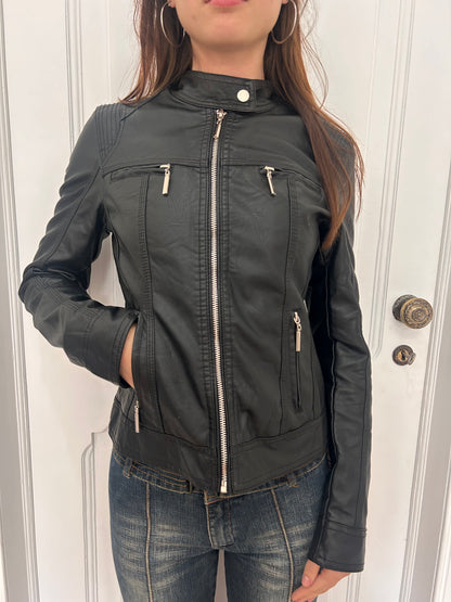 Faux leather jacket size 36 motor style