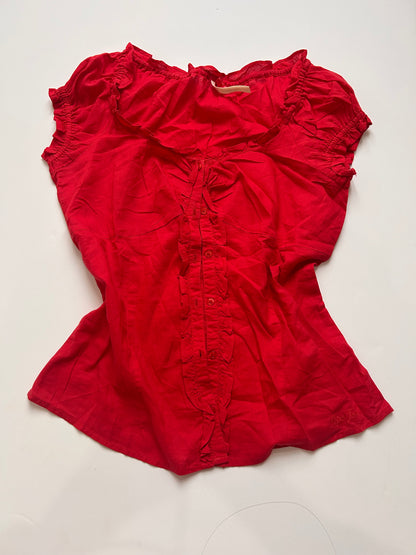 Adorable milkmaker style red coquette top size M