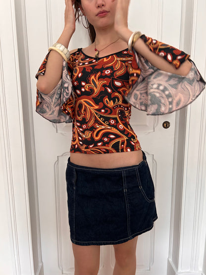 Iconic funky no shoulder top size S