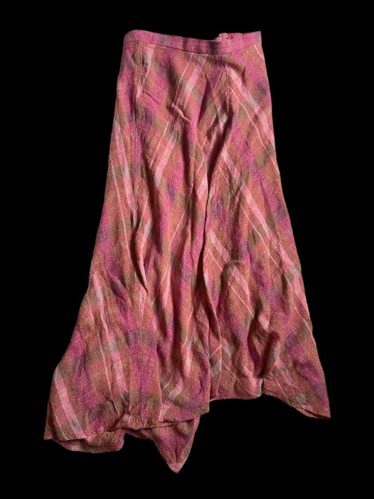 🌸 Pink plaid maxi skirt size S