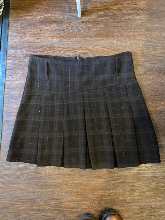 Plaid mini skirt with glitter details size S/M