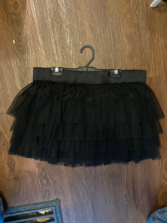 Black Mesh Mini Skirt