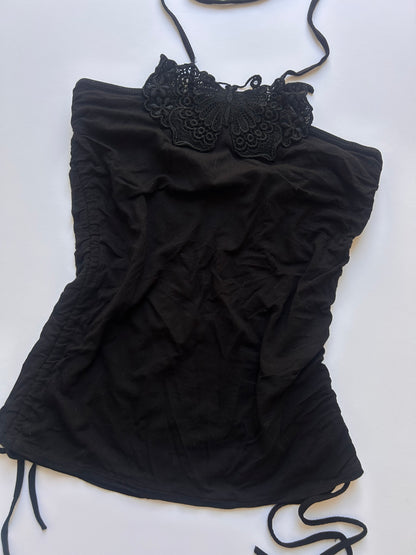 Butterfly Y2K halter top size S