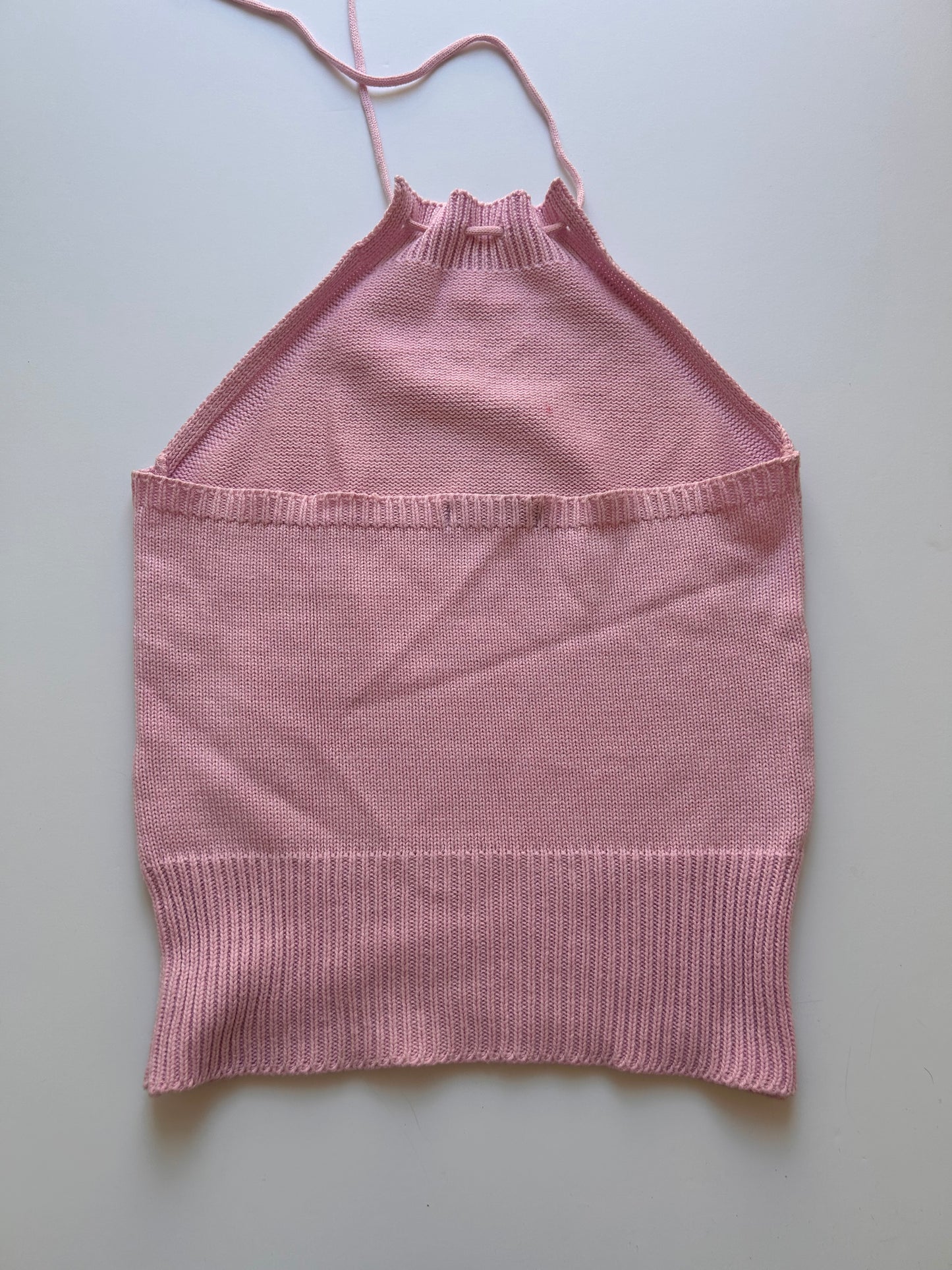 Halter baby pink top size S