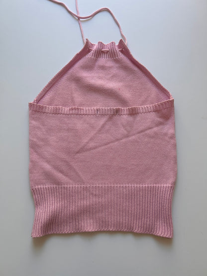 Halter baby pink top size S