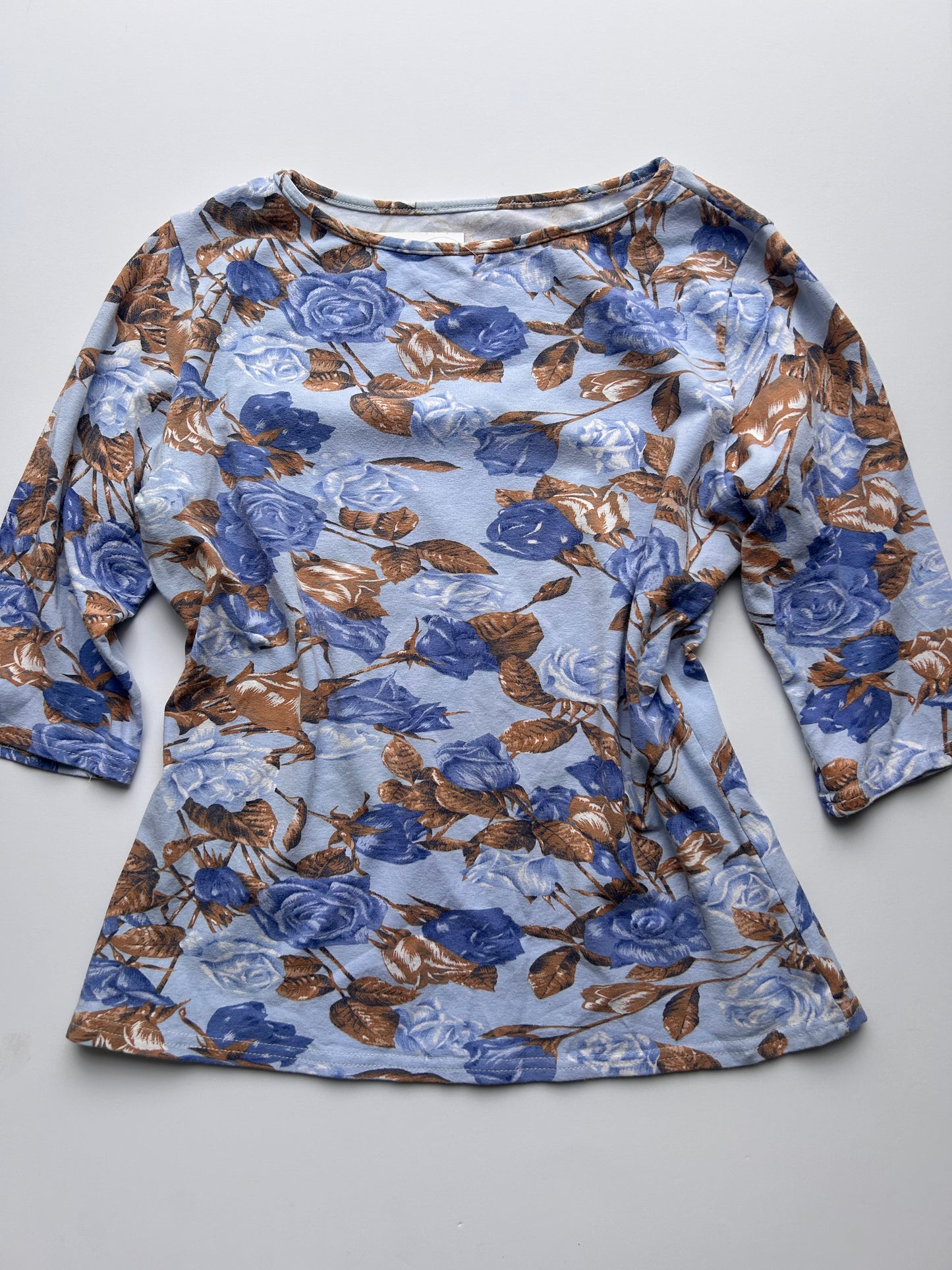 Vintage 90s blue flower top size S