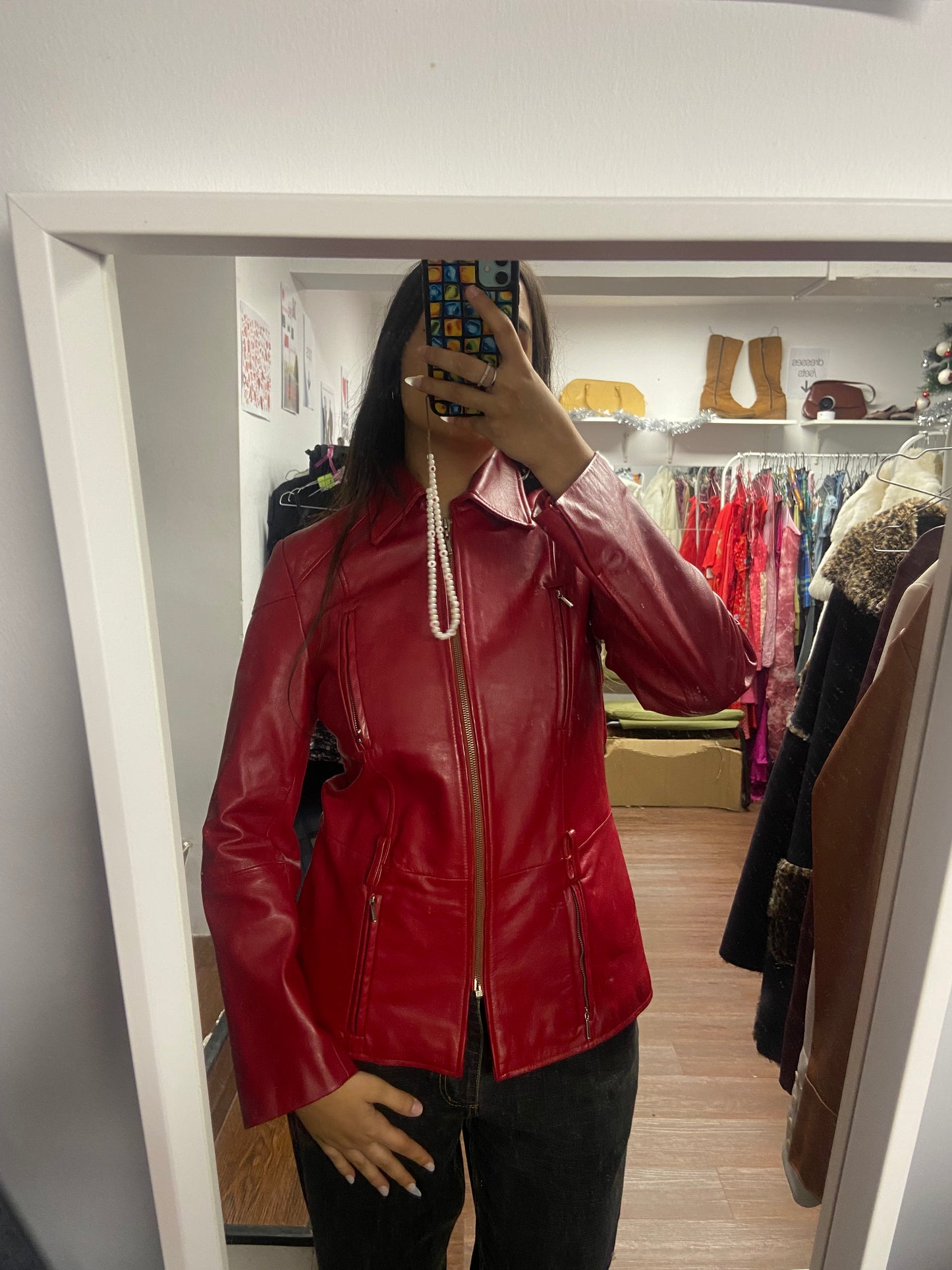 Adorable leather jacket size S