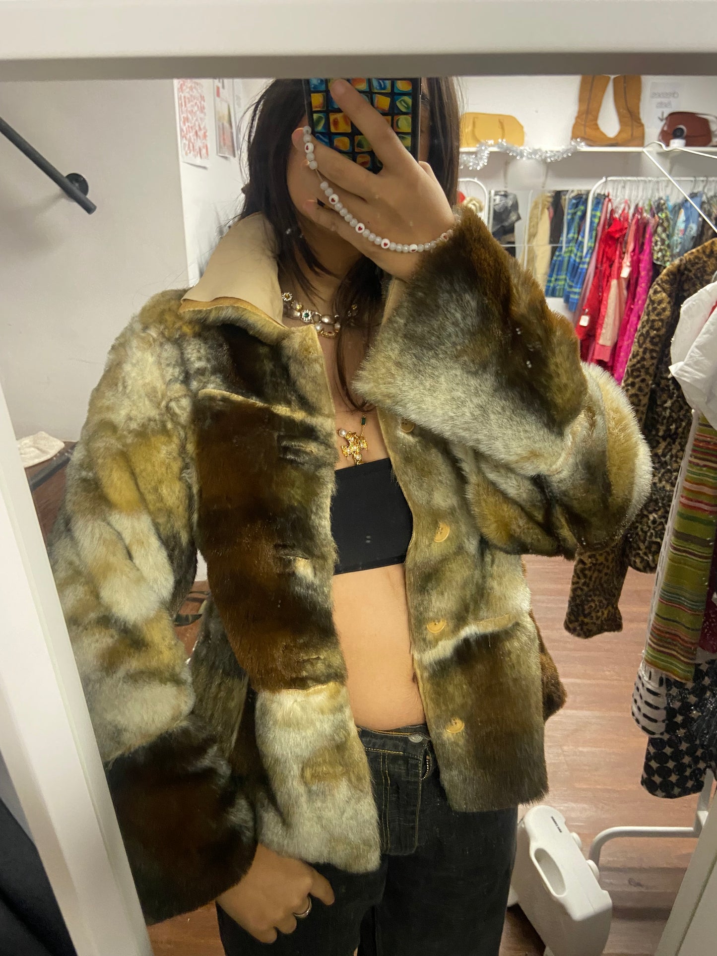 Vintage furr jacket size M/L