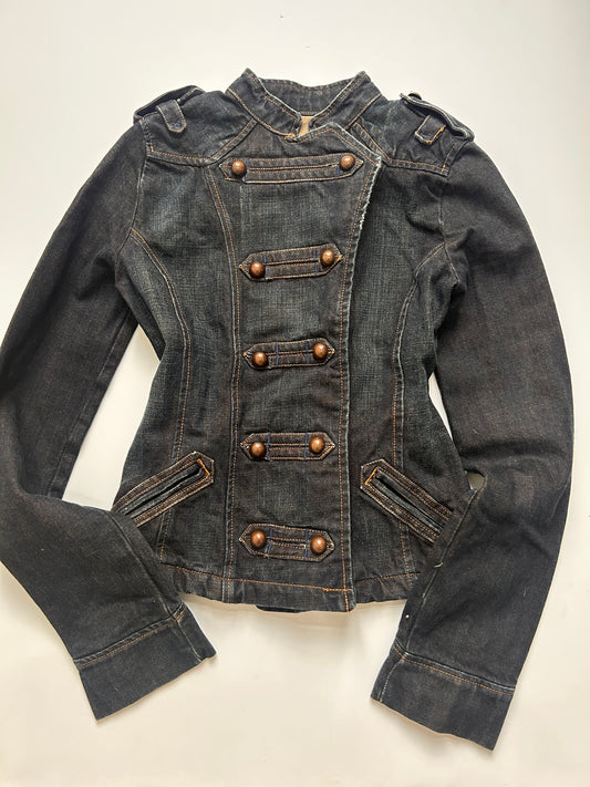 Iconic vintage denim militar style jacket size XS/S