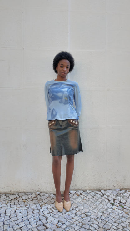 Faux Leather Miss Sixty Midi Skirt size 38