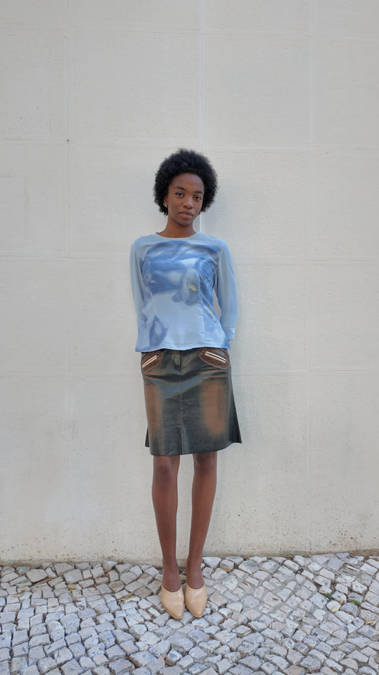 Faux Leather Miss Sixty Midi Skirt size 38