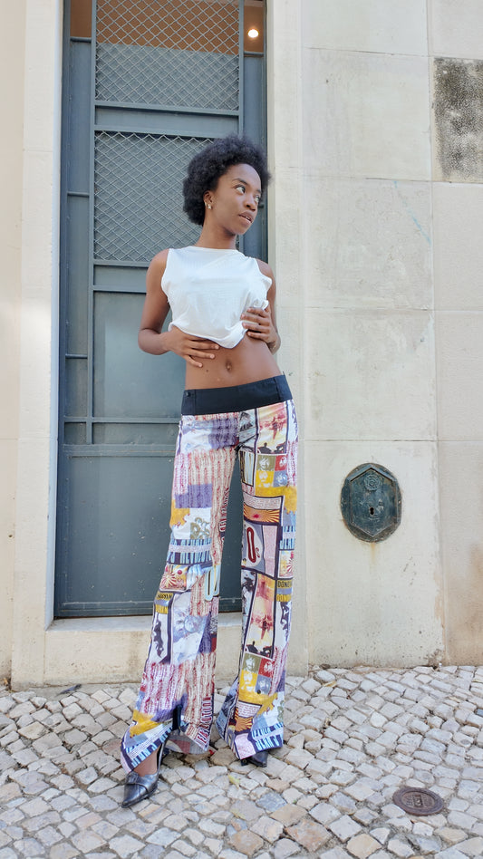 Vintage Deadstock print pants size 40