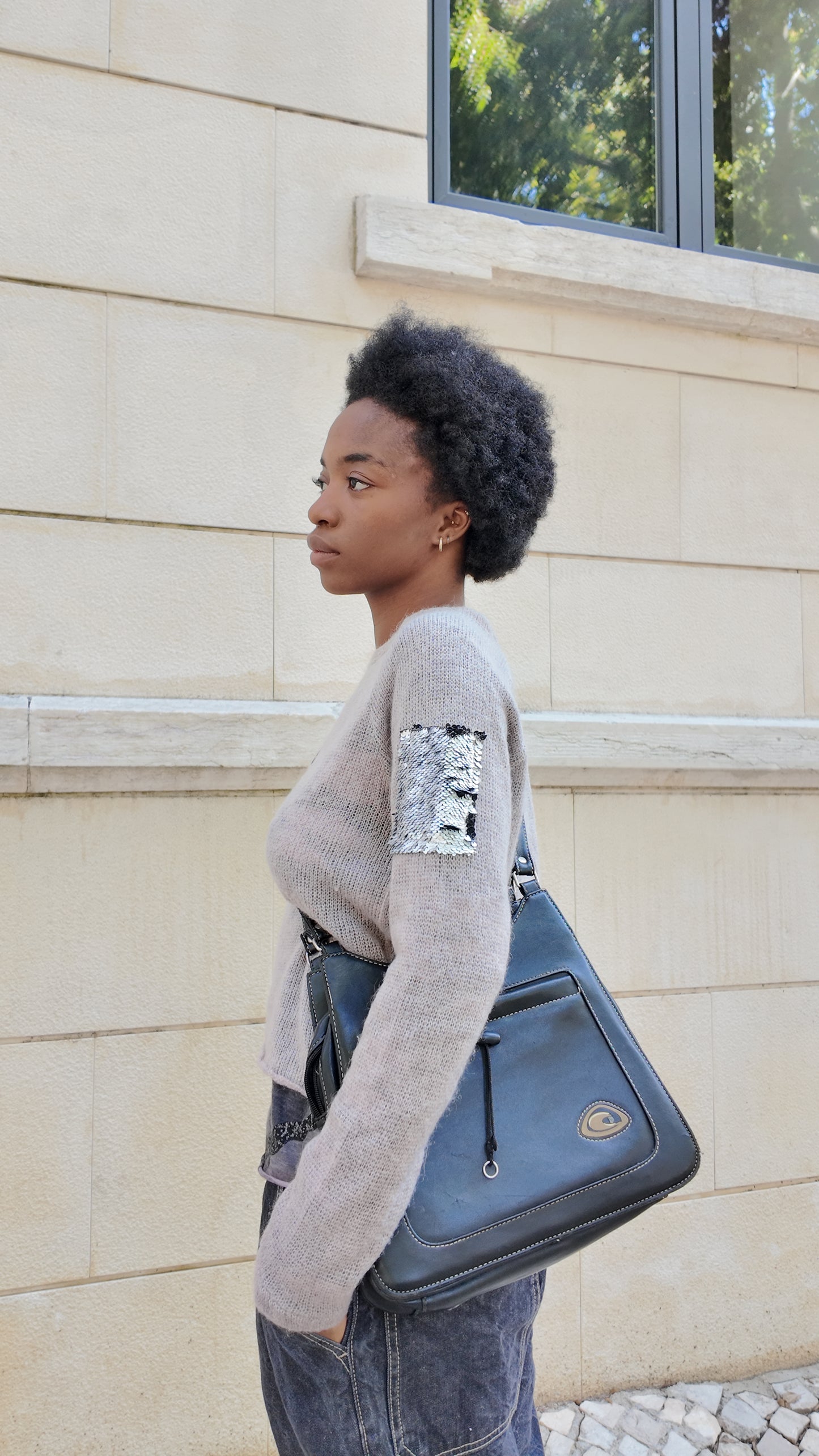 Adorable sweater with cargo layer effect size M