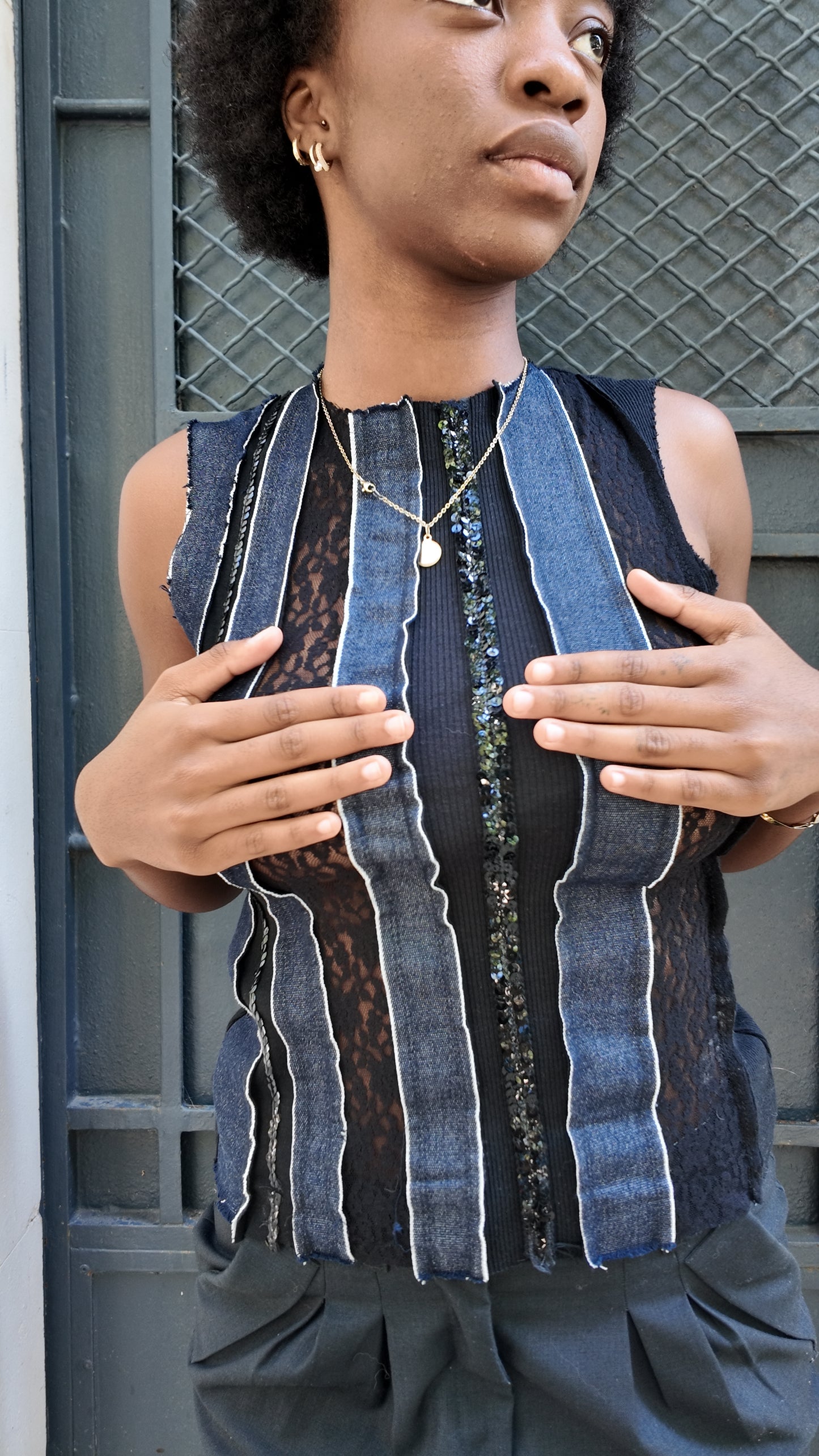 Vintage Morgan Striped Top size M