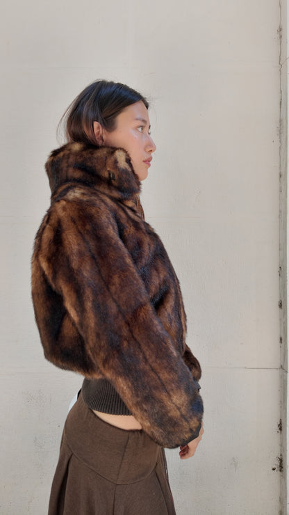 Faux fur jacket y2k size S