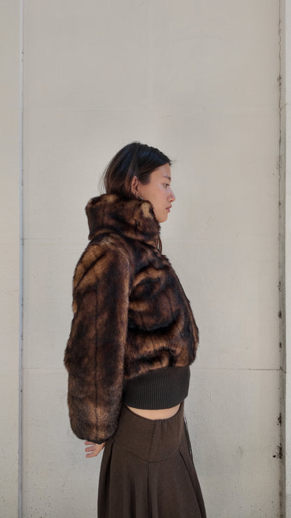 Faux fur jacket y2k size S
