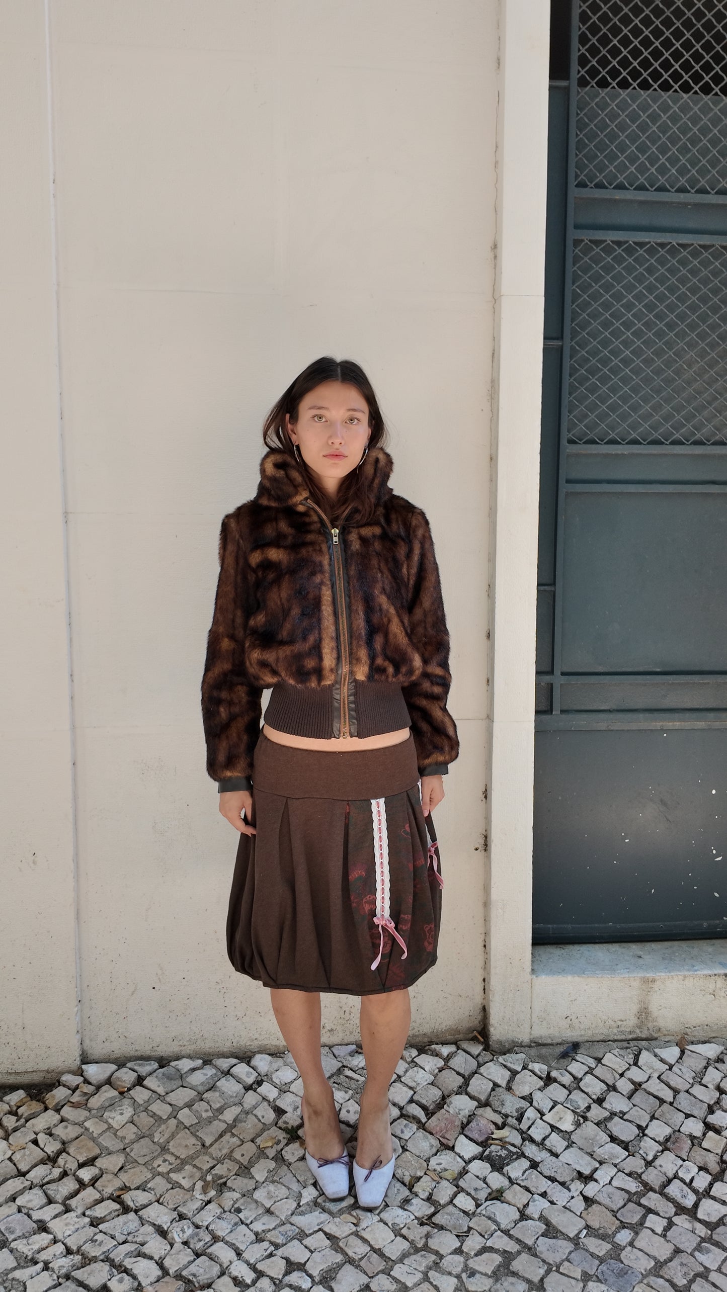 Faux fur jacket y2k size S