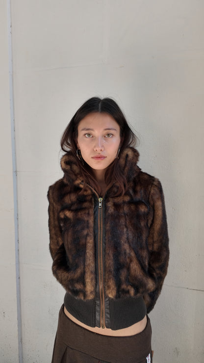 Faux fur jacket y2k size S