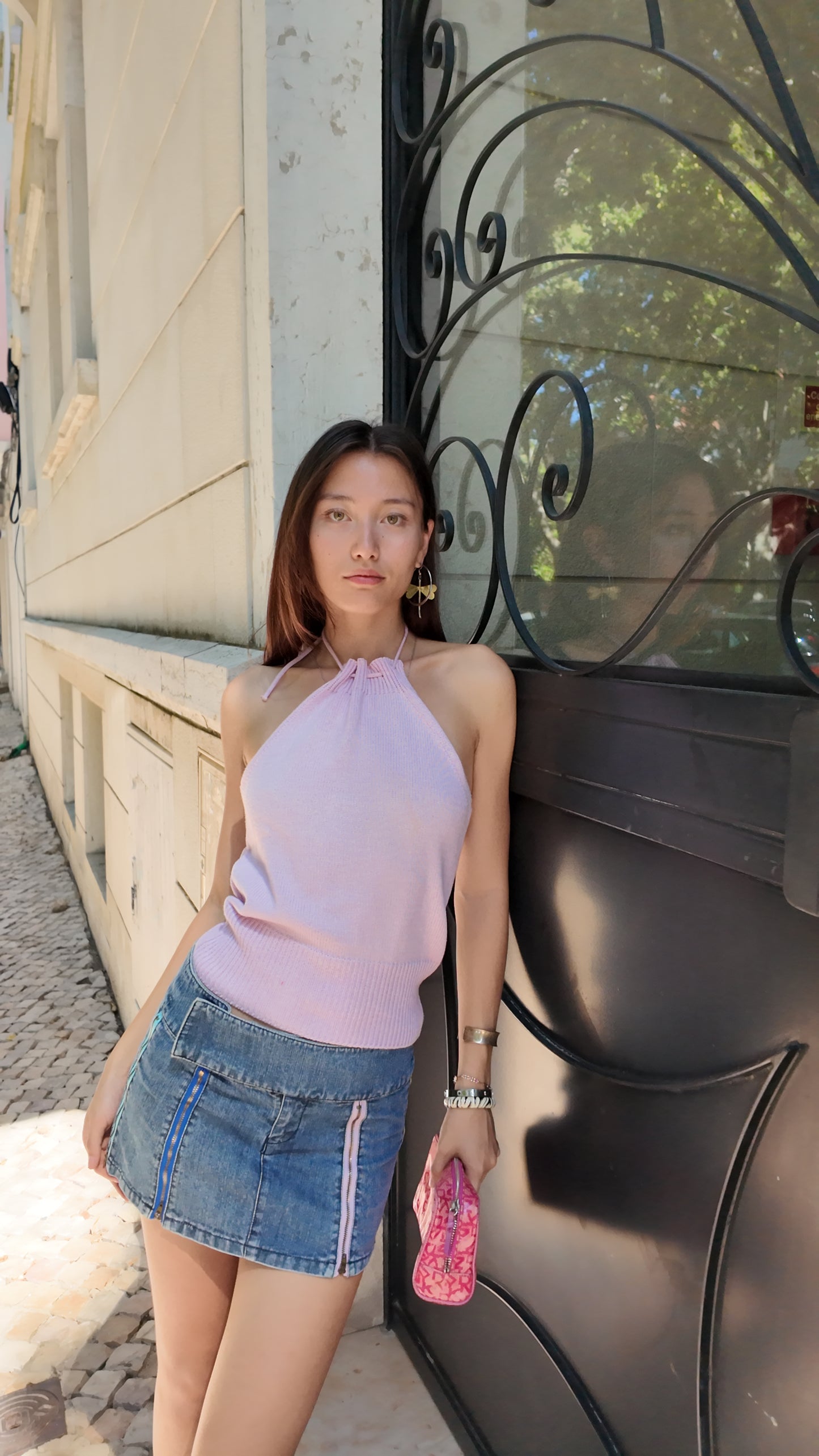 Adorable mini vintage skirt with zipper details size 34