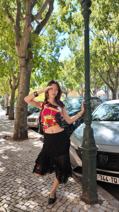 Perfect black lace skirt size S