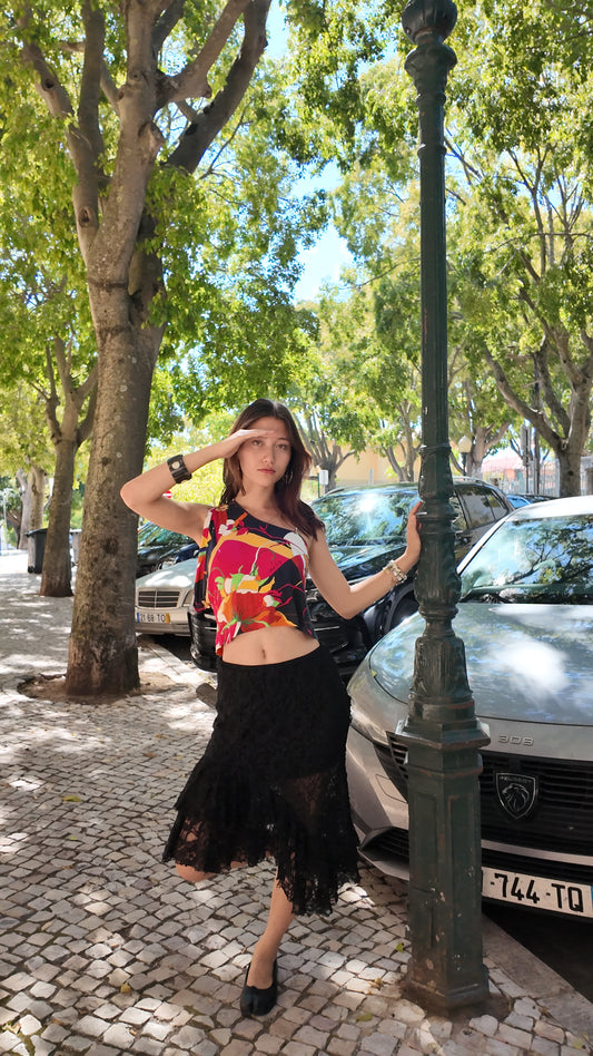 Perfect black lace skirt size S