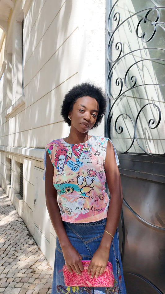 VINTAGE cute graphic shirt size M