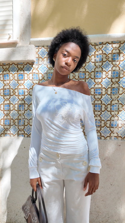 Long sleeve white top size M