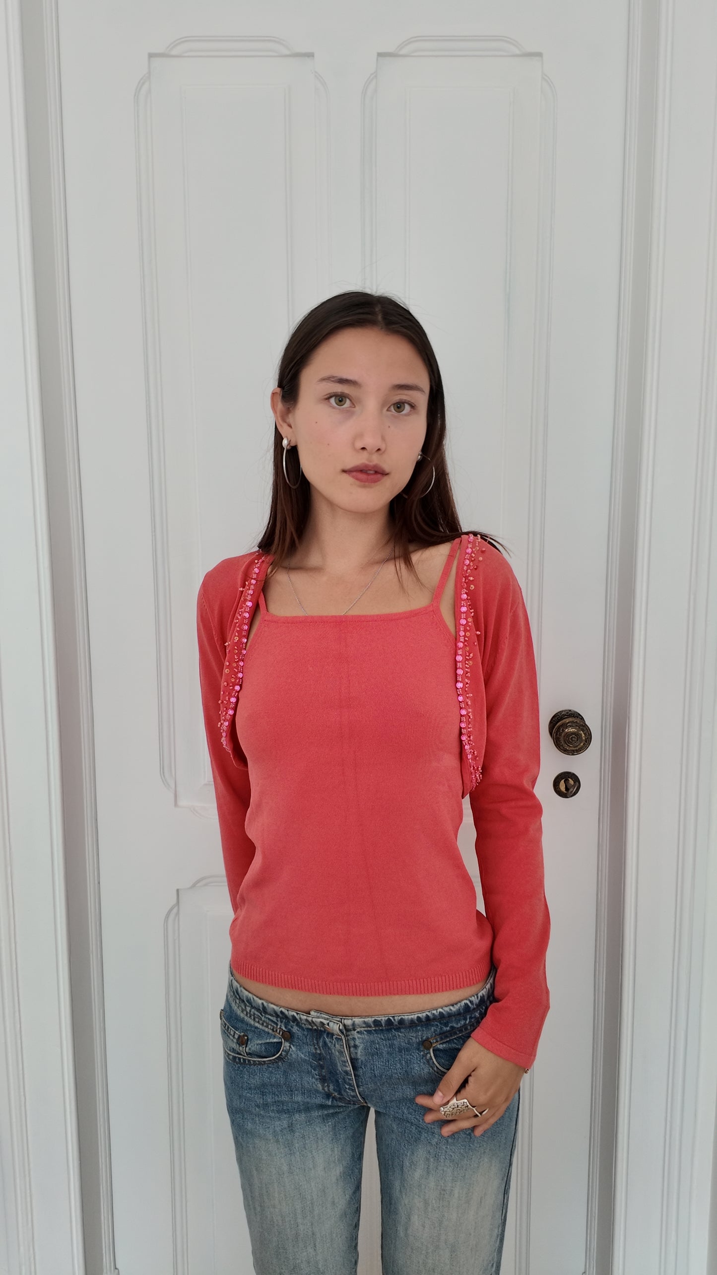 Adorable tank top and cardigan sleeve set size 36