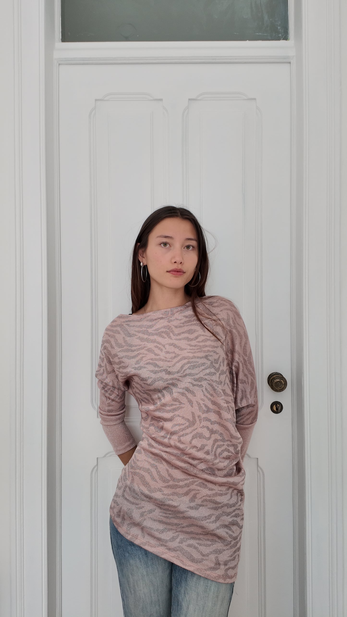 Perfect long sleeve rusty ligh pink with silver details size S