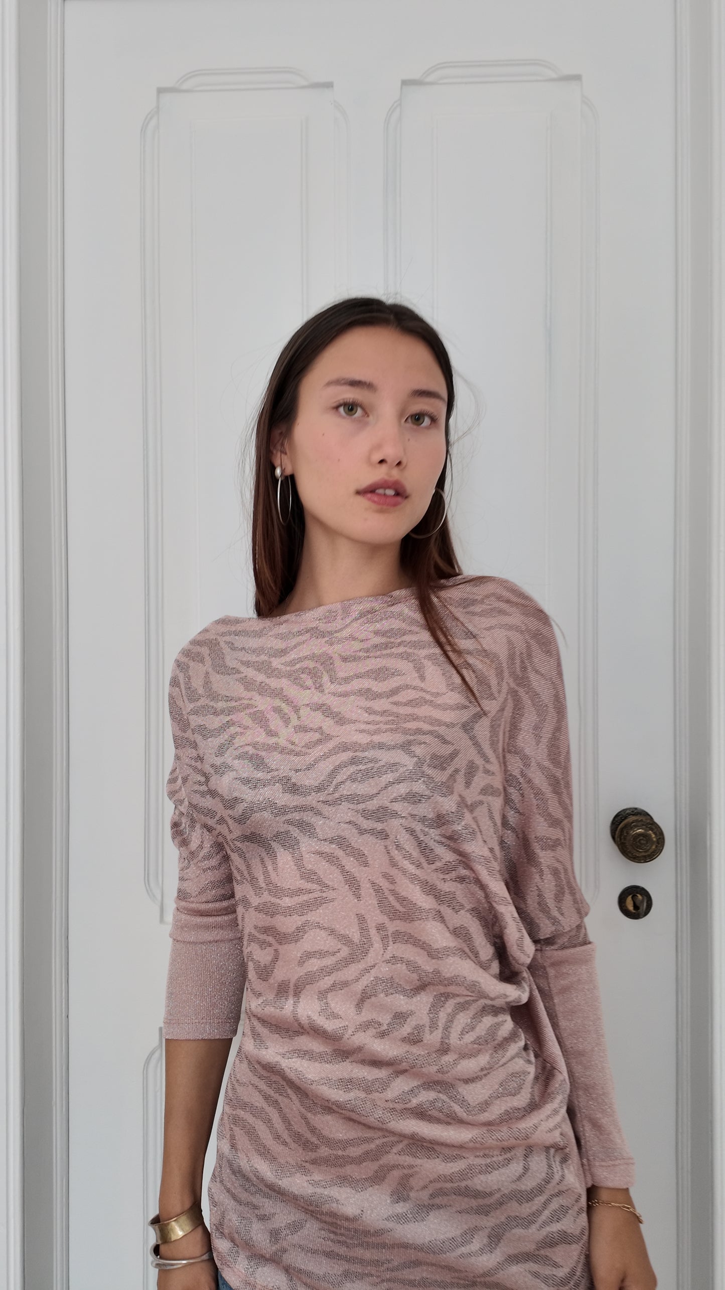 Perfect long sleeve rusty ligh pink with silver details size S