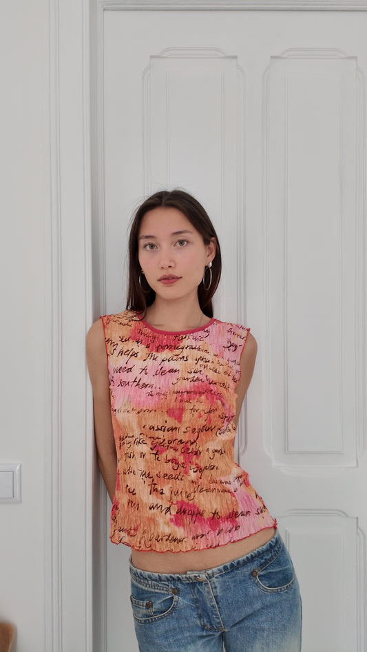 Iconic vintage pink and orange top size 38