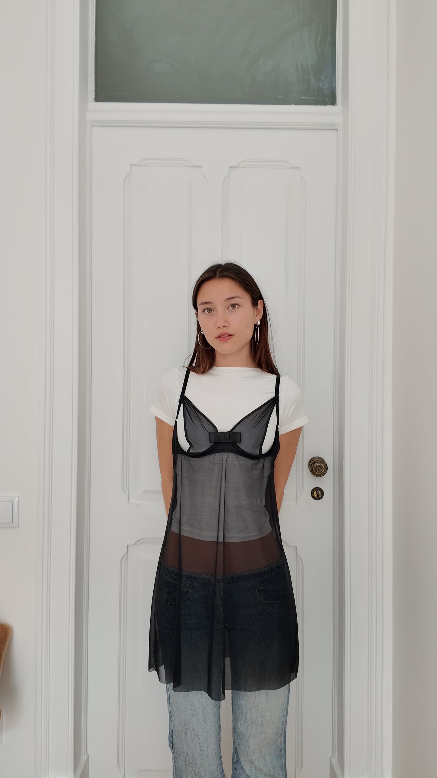 Sheer corset style long top size XS