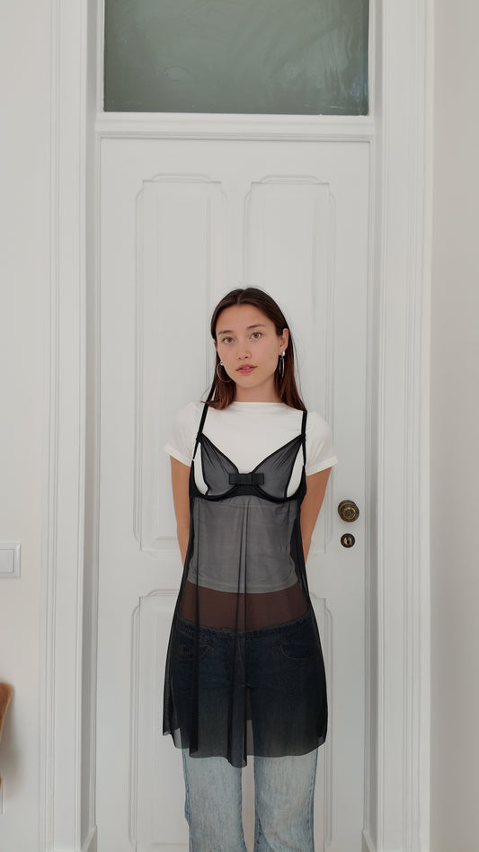 Sheer corset style long top size XS