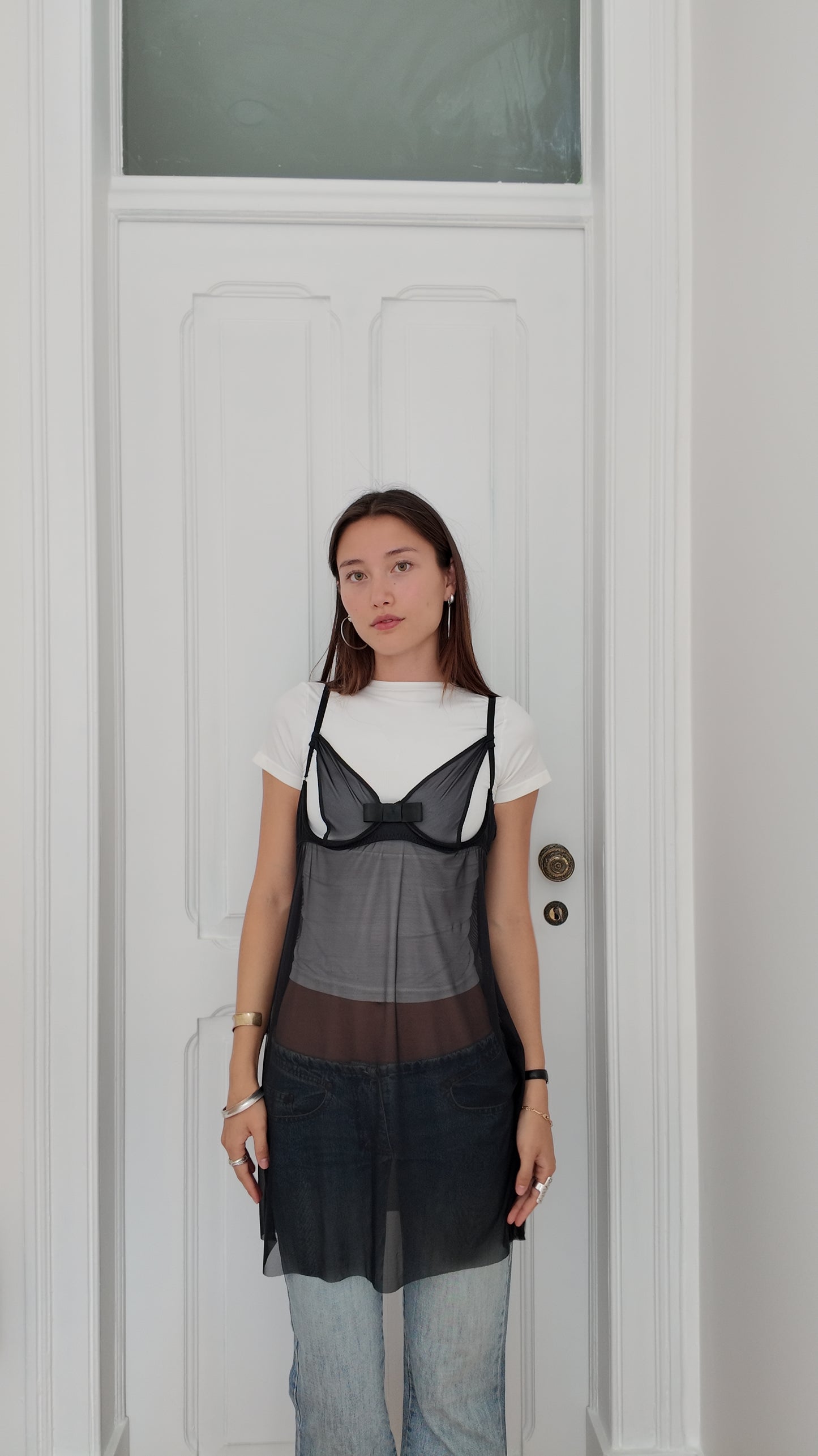 Sheer corset style long top size XS