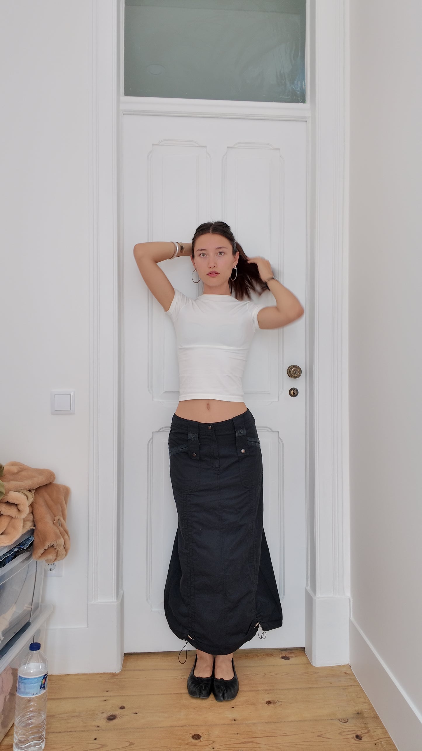 Cutest long black maxi skirt size 36