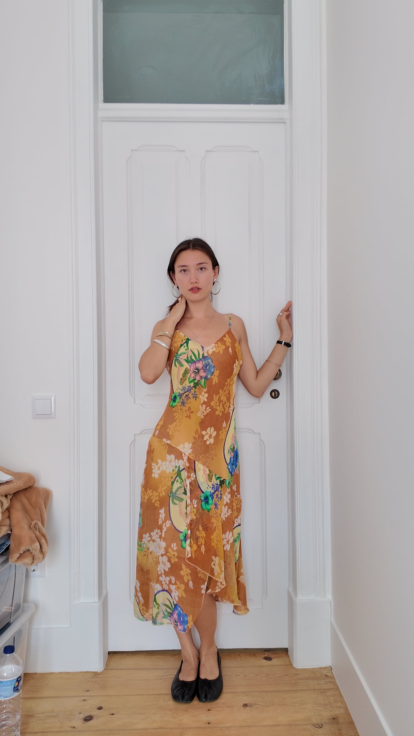 Maxi wedding guest dress flower details size S