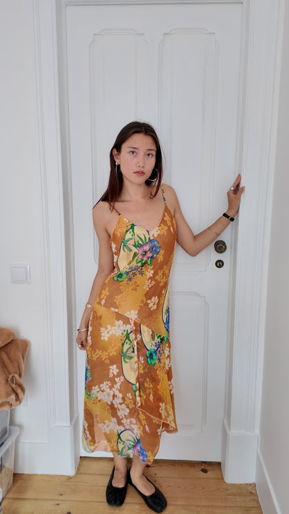 Maxi wedding guest dress flower details size S