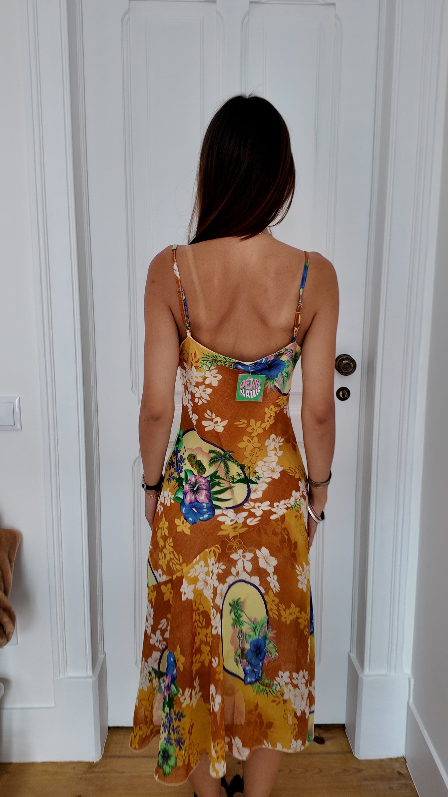 Maxi wedding guest dress flower details size S