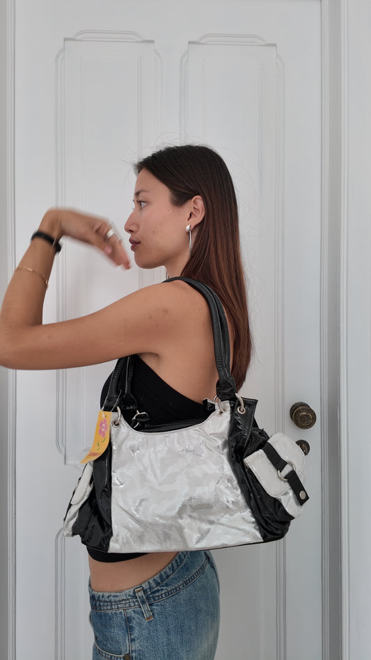 Black and silver normal size bag