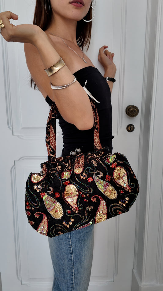 Beautiful black sequin medium bag deadstock