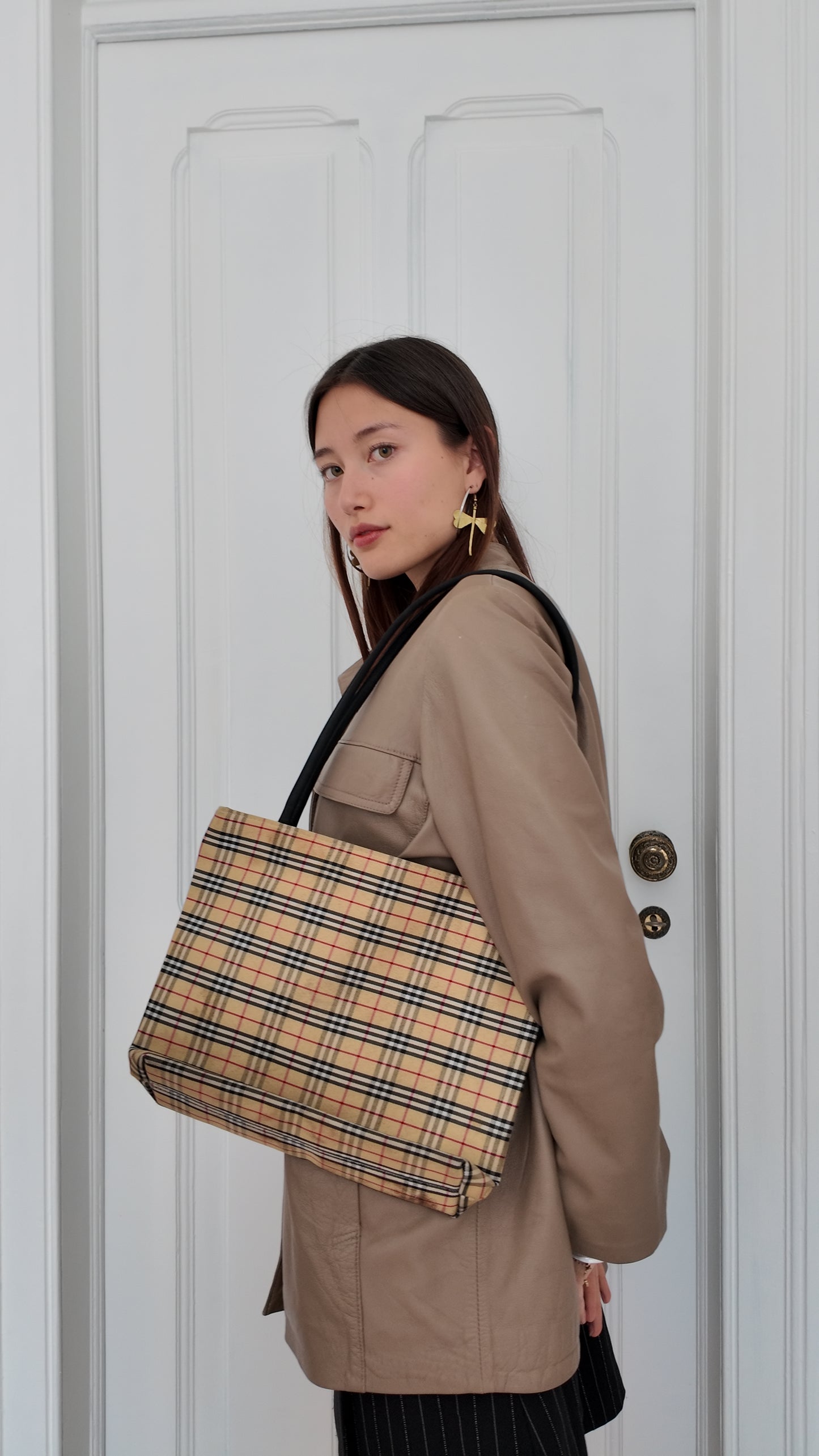 Faux Burberry print bag