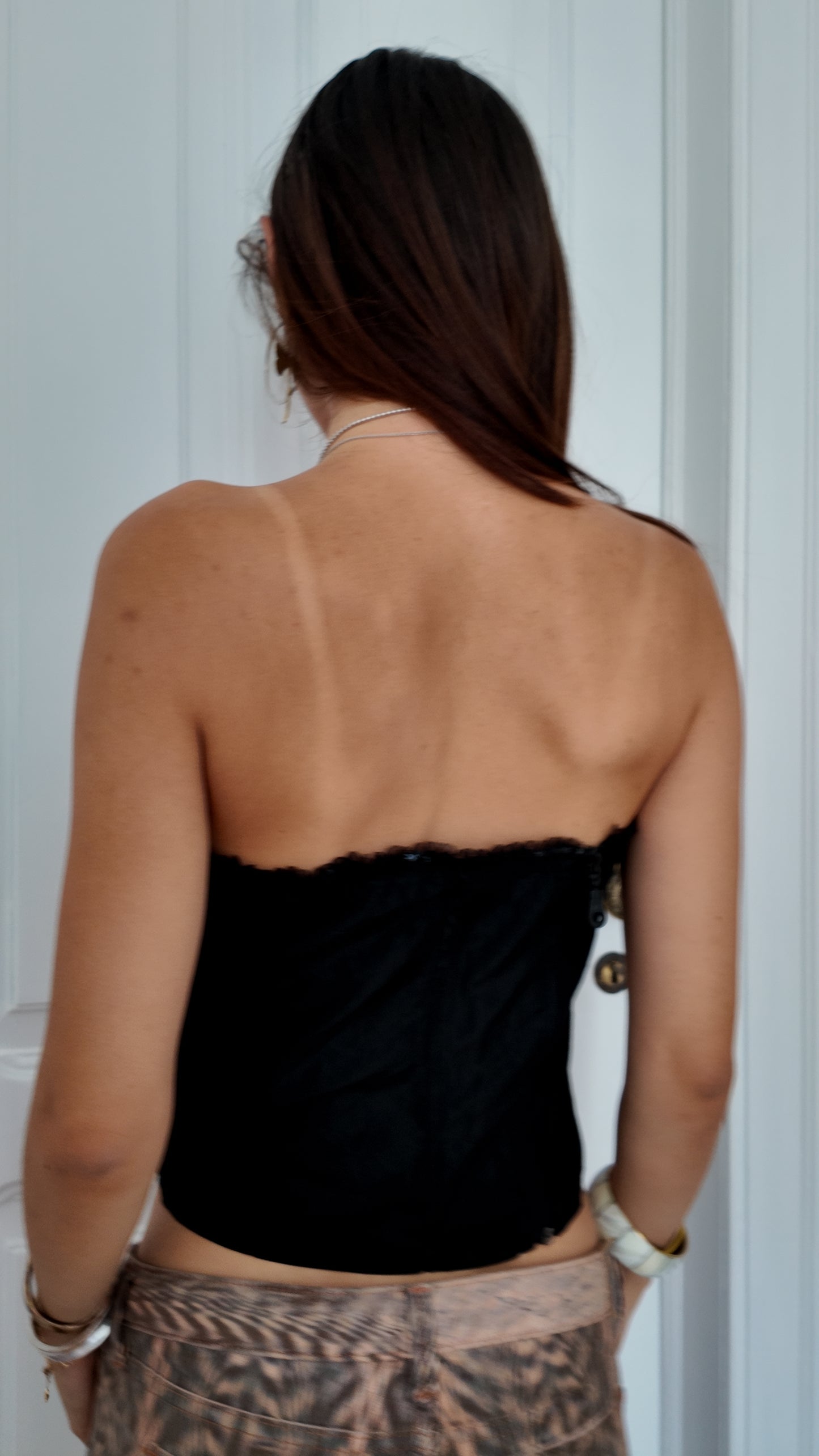 Adorable black corset tube top size S