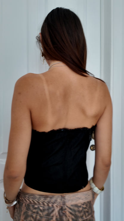 Adorable black corset tube top size S