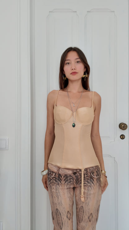 Iconic beige corset top size S