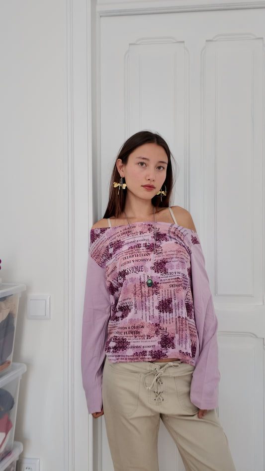 Adorable coquette vintage top off the shoulder size M/L