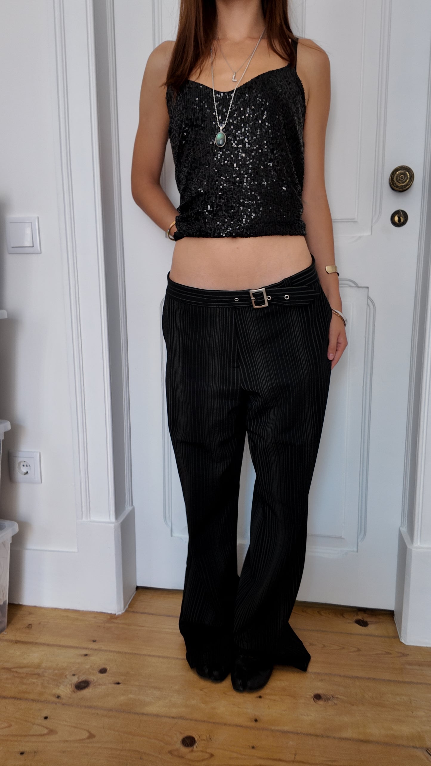 Iconic 90s belt detail trousers size 36
